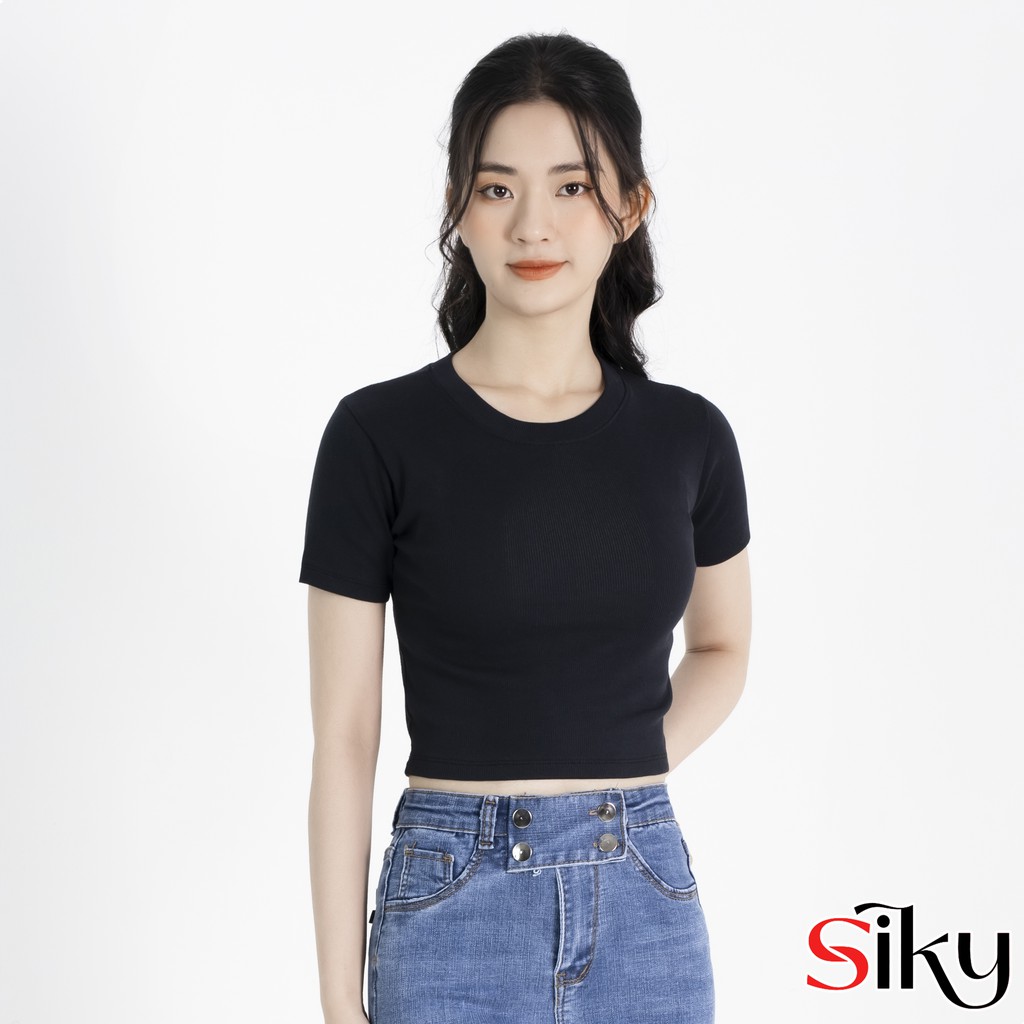 Áo croptop nữ SIKY ôm body chất thun tăm mềm mịn