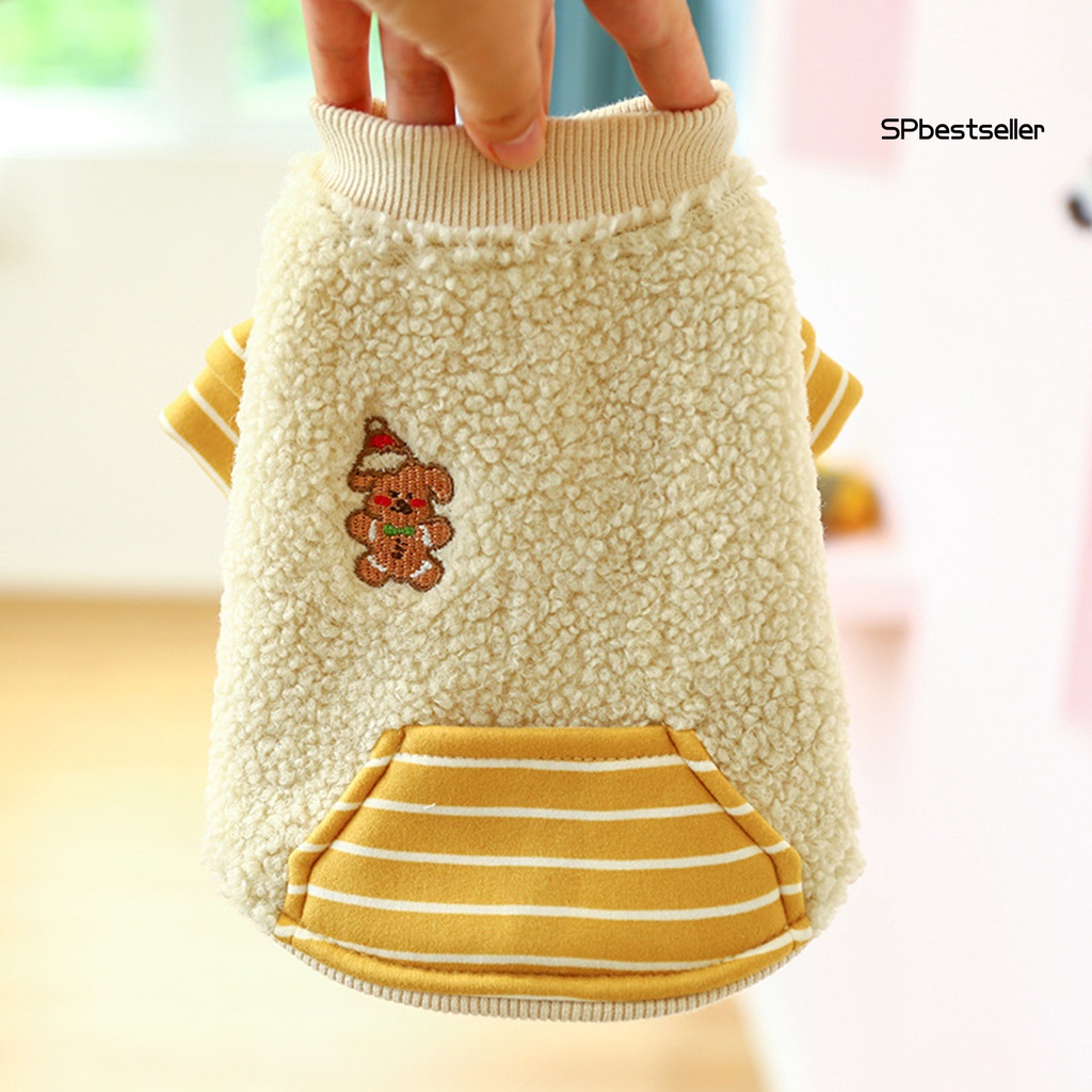Áo sweater cổ tròn dày dặn chống gió mùa đông cho thú cưng