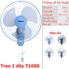 [GIÁ HỦY DIỆT] QUẠT TREO TƯỜNG SENKO 1 DÂY T1680- CAM KẾT CHÍNH HÃNG- BẢO HÀNH 2 NĂM