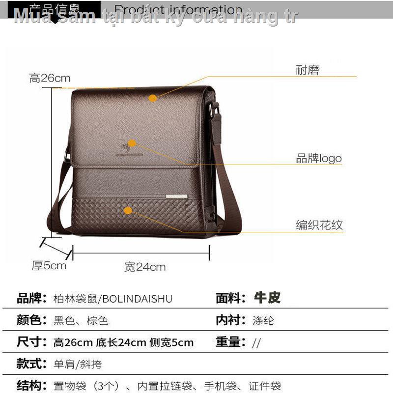 Chính hãng Kangaroo lớp trên cùng da bò đeo vai túi xách nam công sở đơn giản chéo | BigBuy360 - bigbuy360.vn