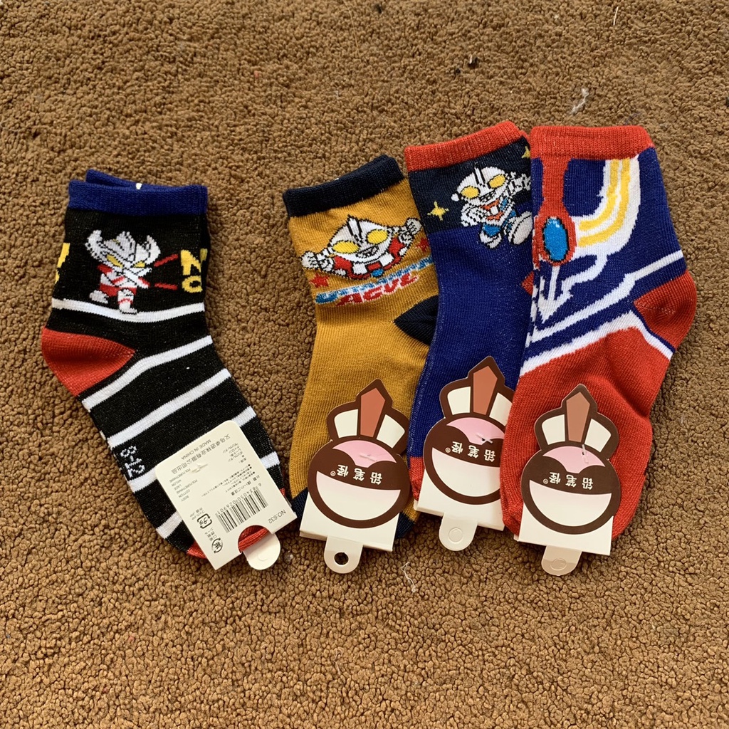 Tất siêu nhân set 5đ  cao cổ cho bé trai hình mới chất cotton vớ siêu anh hùng bé trai