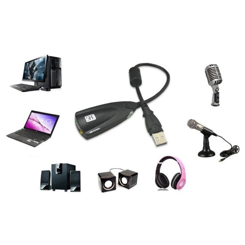 Cáp chuyển USB sound sang âm thanh 3D 7.1 (Đen) -dc997