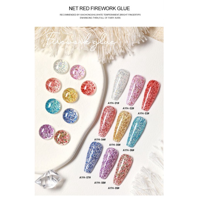 Sơn móng tay gel AS 9 Màu Như Pháo Hoa Keo Dán Móng Tay Sơn Móng Tay Mắt Mèo Keo Sơn Móng Tay Uv Keo Dán Móng Mắt Mèo Trong Suốt Thời Trang Cho Tiệm Làm Móng 15Ml Thanh Toán Khi Nhận Hàng