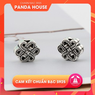 Charm bạc s925 hình nút thắt kết đồng tâm xỏ ngang 11*9mm - Panda House