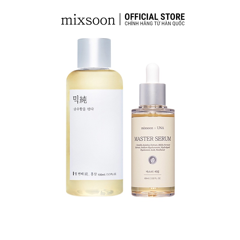 Combo Dưỡng Da Mixsoon Tinh chất Master Serum 60ml + Tinh chất Mixsoon Noni Fruit Essence 100ml