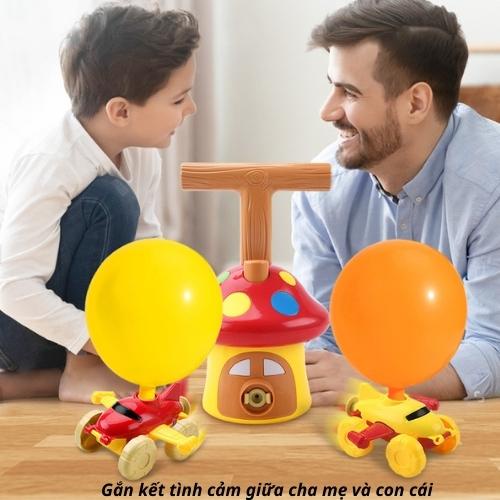 Đồ chơi vui nhộn xe bơm bóng bay hình nấm cho bé trai, gái 2 3 4 5 6 7 8 tuổi. Trò chơi vận động cho trẻ em MUMBABY37