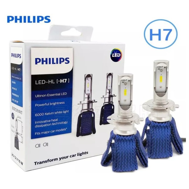 Bóng đèn pha xe hơi Philips công suất 16W 12V nhiệt độ màu 6000K LED MÃ H7 - HÀNG CHÍNH HÃNG