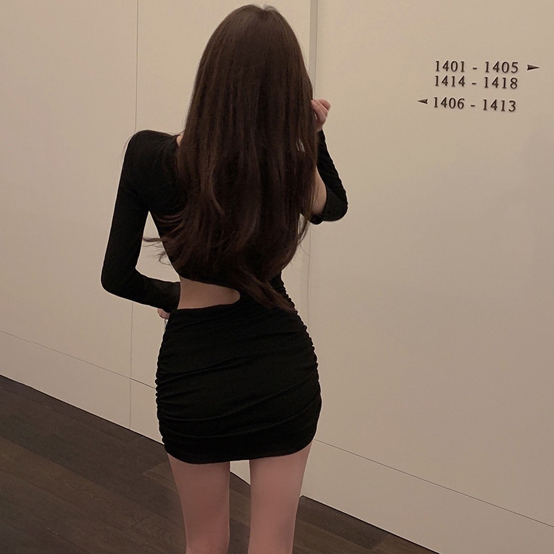 DUNEA Đầm tay dài hở vai thời trang quyến rũ cho nữ