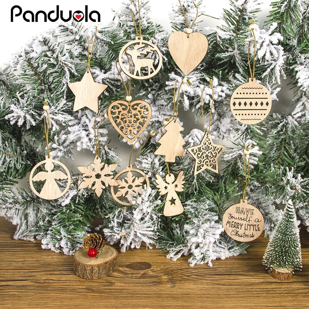 Creative Christmas Pendant Hanging Gifts Christmas Tree Ornaments Wooden Decorations