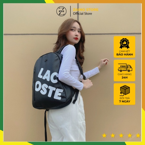 Balo thời trang hàn quốc lacoste unisex giá rẻ trẻ trung năng động chất liệu da pu cao cấp chống thấm cực tốt