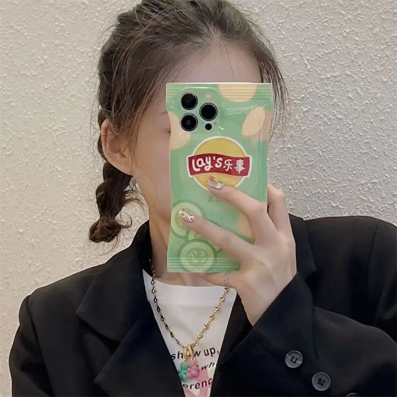 Ốp Điện Thoại Chống Sốc Hình Gói Snack Dễ Thương Cho IPhone 6 6S 7 8 Plus SE 2020 X XR XS Max 11 12 13 14 Pro Max Plus