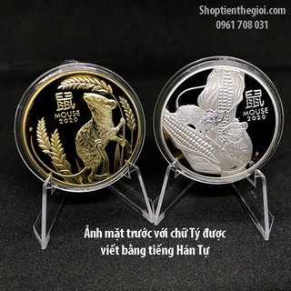 Cặp đồng xu hình Con Chuột Úc Mạ Kim Loại Vàng Bạc 2020 - Tặng kèm Túi Gấm - TMT Collection - Ms 270