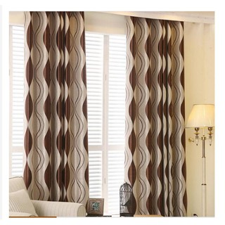 Rèm vải treo cửa cao cấp khổ cao 2.7m - xoắn nâu bbm021