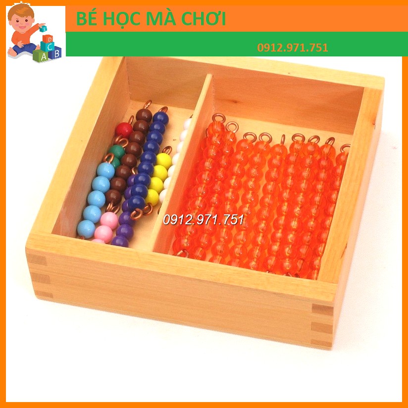 dây cườm chơi bảng hàng chục montessori - bản quốc tế