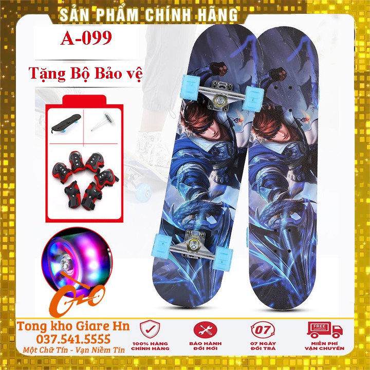 Ván Trượt Thể Thao Skateboard, tải trọng lên tới 150kg, Mặt Nhám Cao Cấp Gỗ Phong Ép 8 Lớp