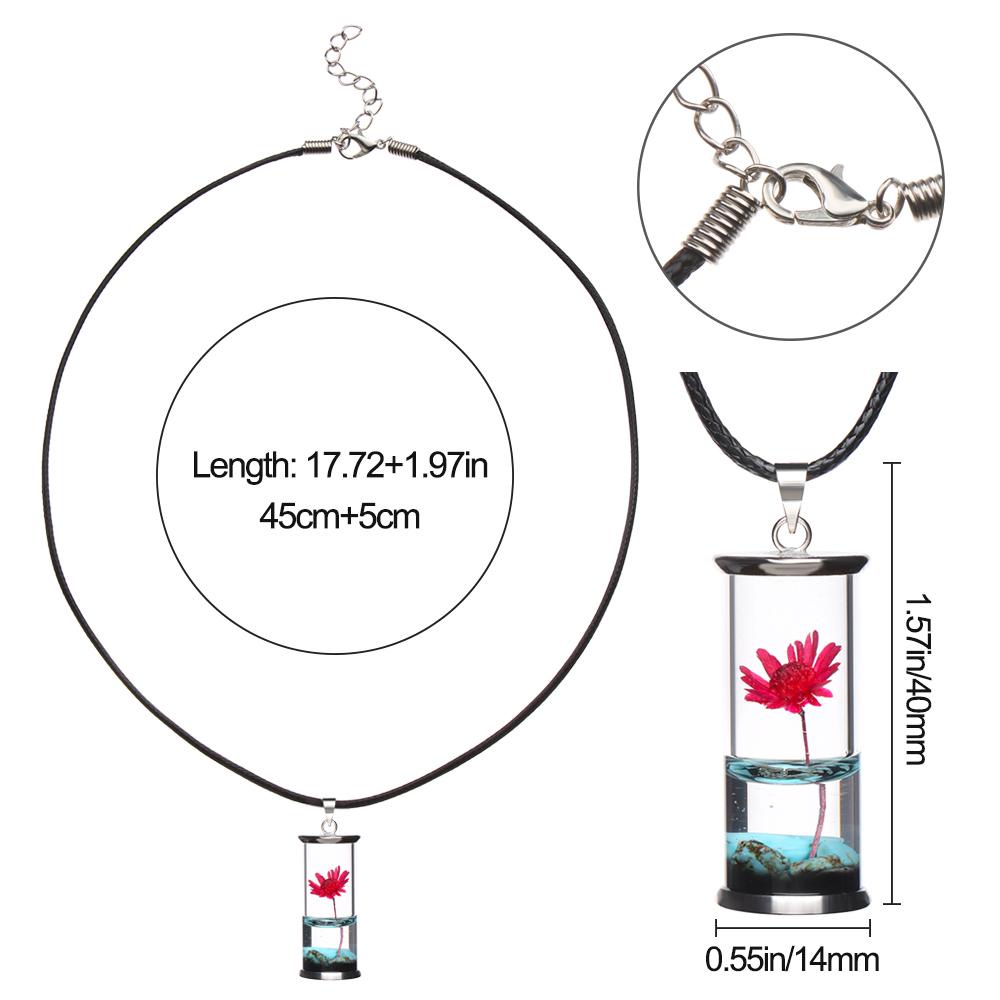 ESPO Vòng cổ Mặt Lọ Thủy Tinh Hình Hoa Sen Dạ Quang
