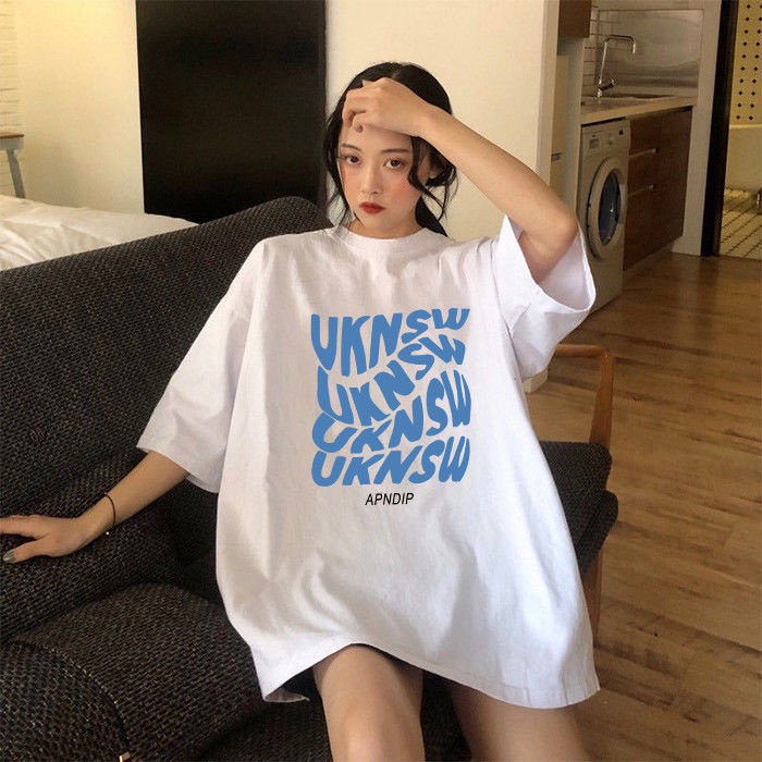 Áo Thun 100% Cotton Tay Ngắn Dáng Rộng Trẻ Trung Năng Động
