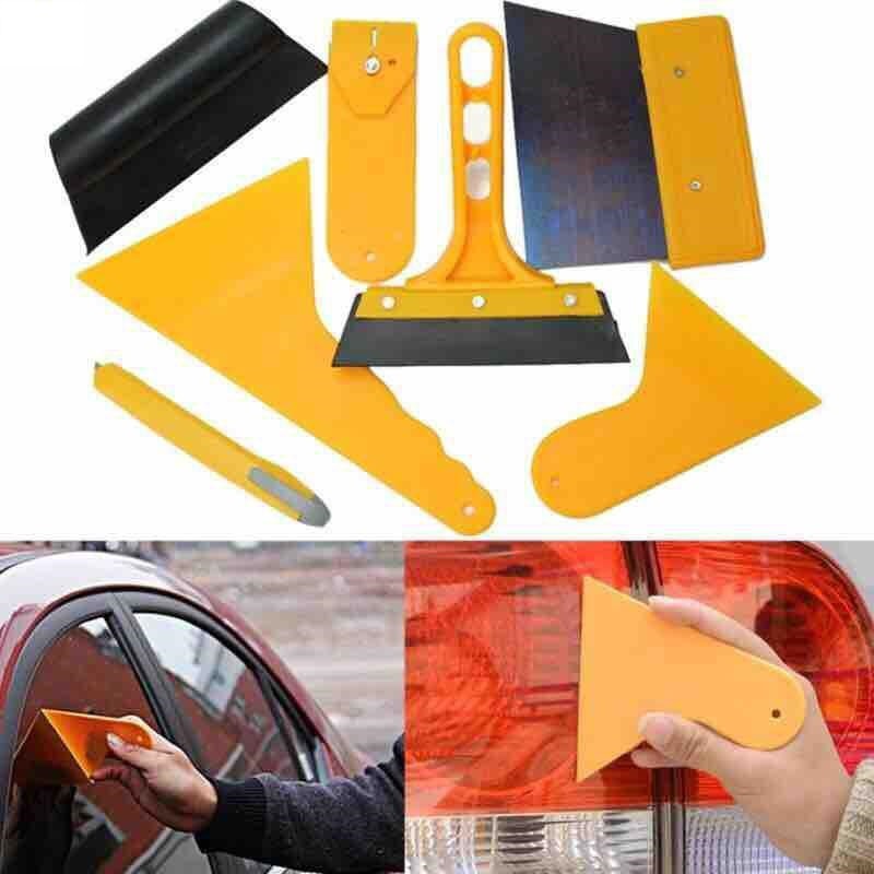 Bộ 7 món dụng cụ, tấm, miếng, dao nhựa hỗ trợ dán phim,decal trang trí xe