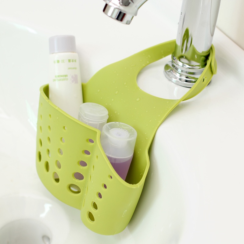 Giỏ treo bồn rửa bát - đựng giẻ rửa bát, xà phòng, bàn chải, miếng cọ rửa - chất liệu nhựa dẻo nguyên sinh