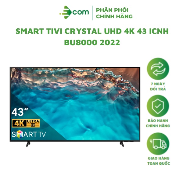 UA43BU8000 - Smart TV Samsung 43 Inch Crystal UHD 4K UA43BU8000KXXV 2022