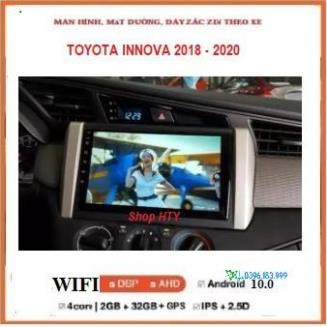 Bộ Màn hình androi+ mặt dưỡng cho xe TOYOTA INNOVA 2018-2020,Đầu DVD toyota lắp zin cho Innova có giắc zin đi kèm.