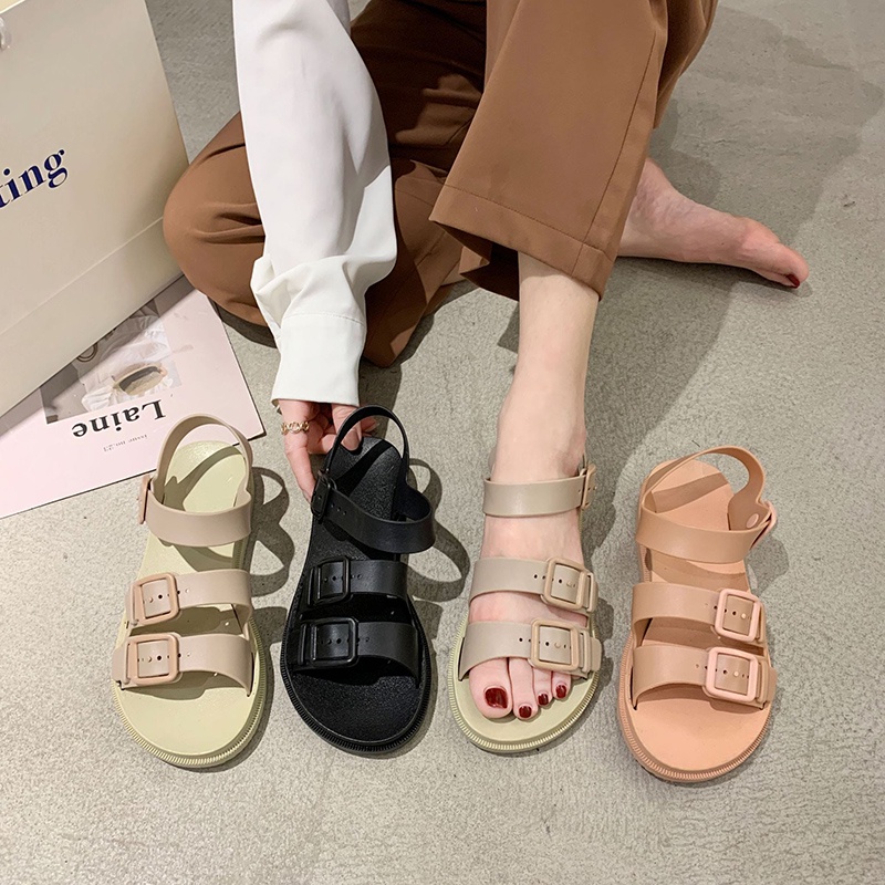 Giày sandal IELGY thời trang dễ dàng phối mọi trang phục đi biển/ra ngoài đế mềm mại màu trơn