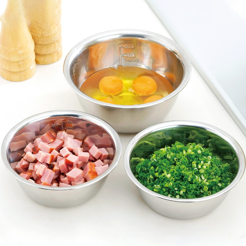 Set 5 Âu Trộn,Bát,Tô Inox Có Chia Vạch Cao Cấp Chuyên Dụng Trong Nhà Bếp