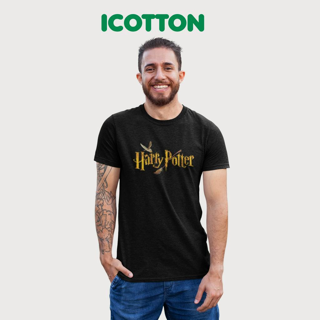 Áo thun Icotton basic hình Harry màu đen