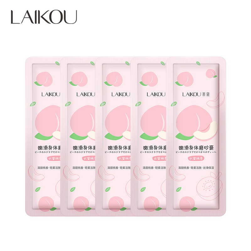 LAIKOU Peach Body Scrub Cleansing Body Care 3g x 5pieces