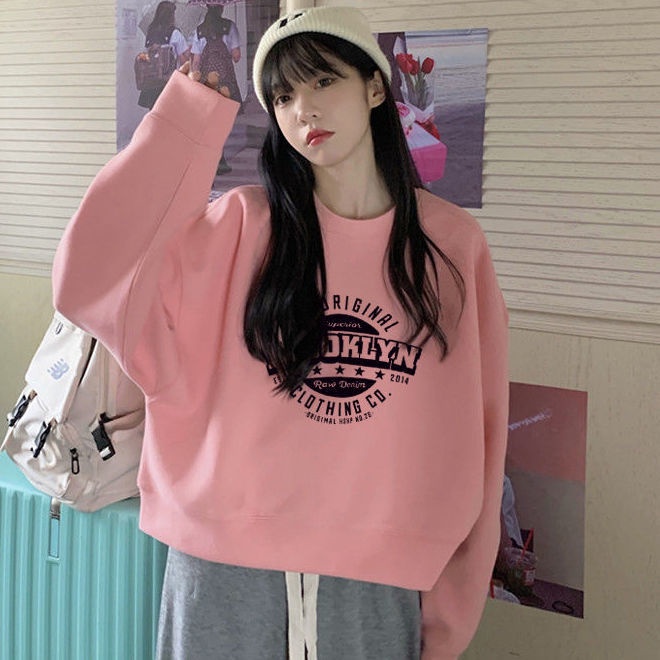 Áo Sweater Lông Cừu Ngắn Dày Dặn Dáng Rộng Phong Cách Hàn Quốc Thời Trang Mùa Đông Mới Cho Nữ