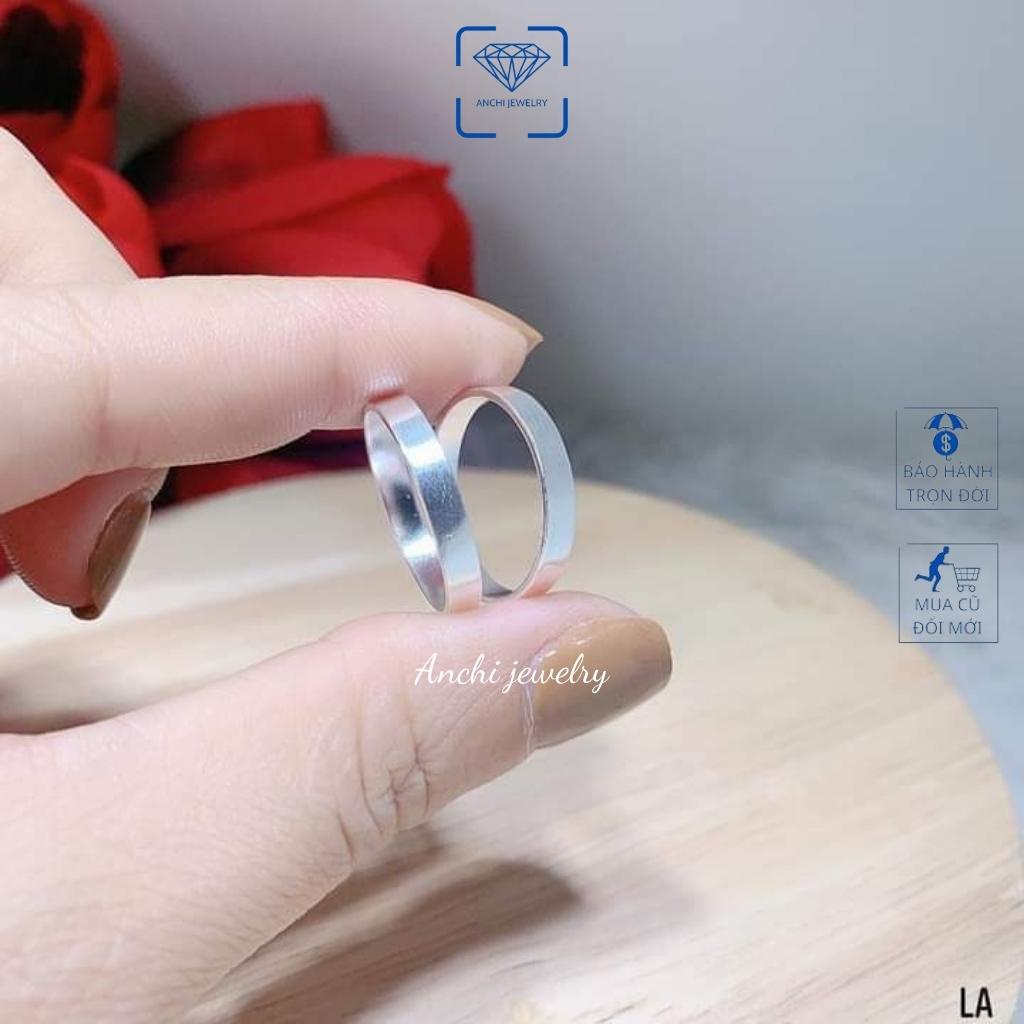 Nhẫn cặp đôi khắc tên, chuẩn bạc ta sáng đẹp - Anchi jewelry. quà tặng valentine 14/2