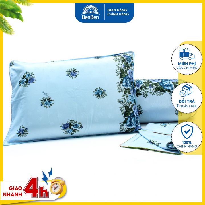 Combo 2 vỏ gối cotton 40x60cm và 1 vỏ gối ôm 35x100cm, vải cotton thắng lợi siêu bền chống nhăn, chat chọn mẫu - Ben Ben