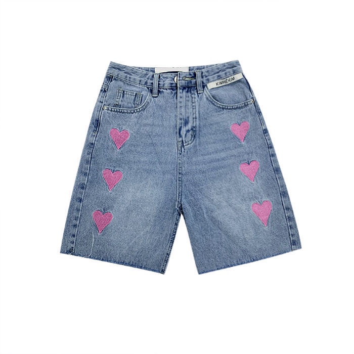 Quần Short Denim Ống Rộng Lưng Cao Thời Trang Mùa Hè Hàng Mới Cho Nữ
