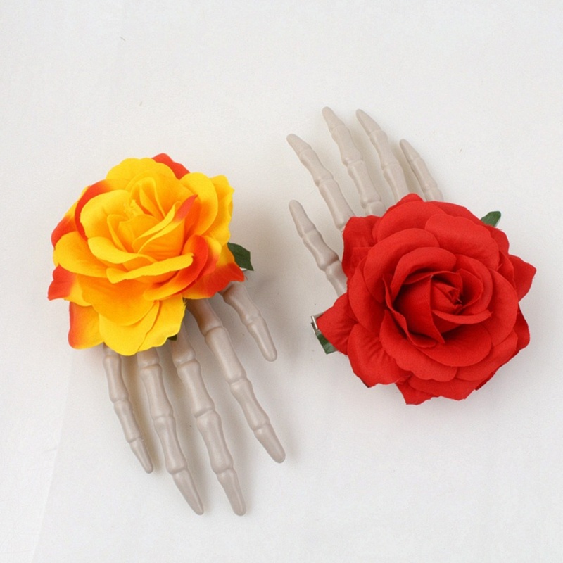 Kẹp Tóc Hình Bàn Tay Đầu Lâu Hoa Goth