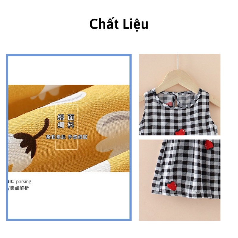 Váy bé gái đũi mặc hè hàng Quảng Châu nhiều màu mịn mát mã 2 Xiaomimi S1696