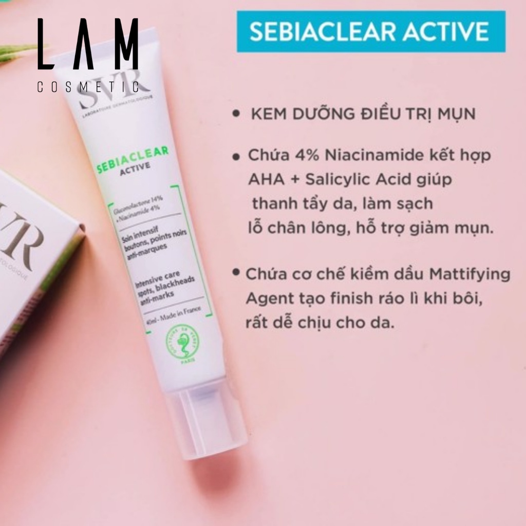 Kem Dưỡng Làm Giảm Mụn Và Dầu Nhờn SVR Sebiaclear Active 40ml