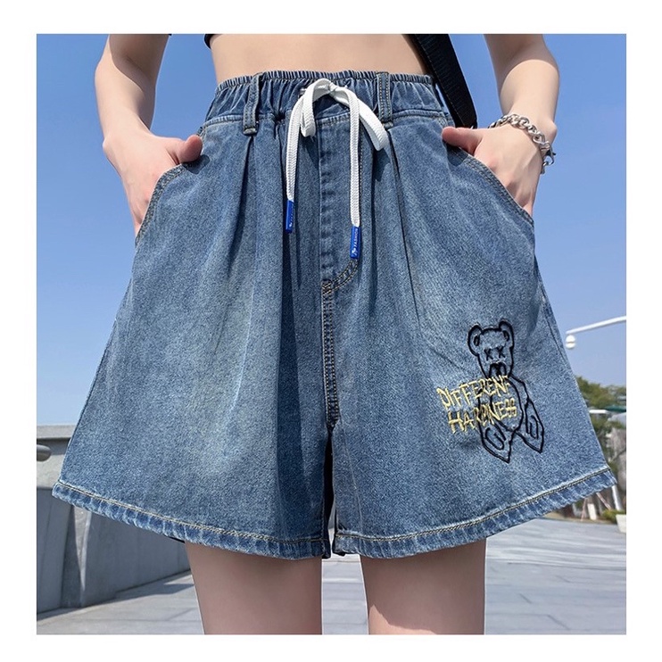 quần short jean xanh hình gấu big size 70-110kg