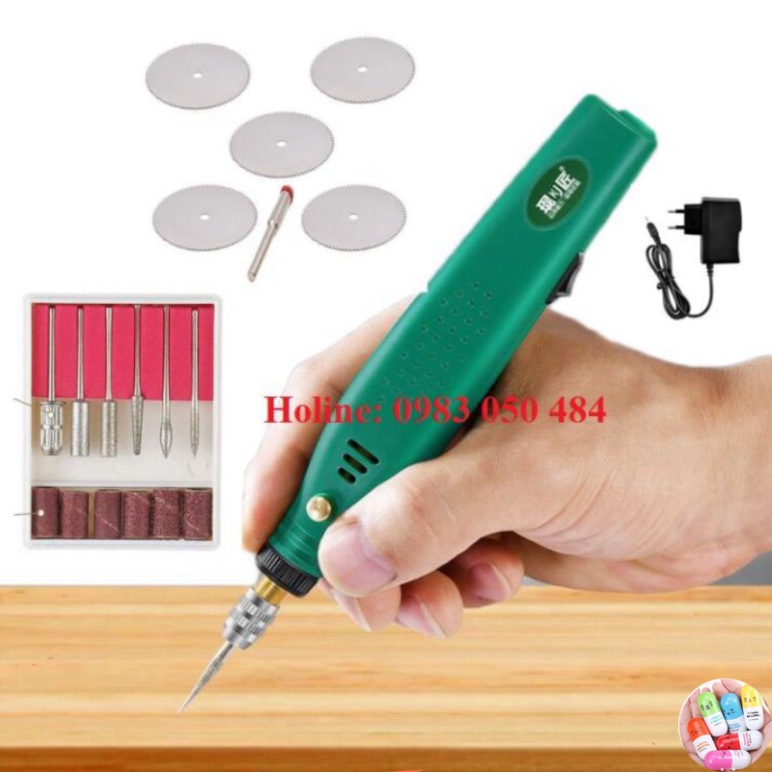Máy khắc mài mini cầm tay dùng cắt gỗ nhựa khoan cắt làm lông chim rất ok K0210 -13-5R
