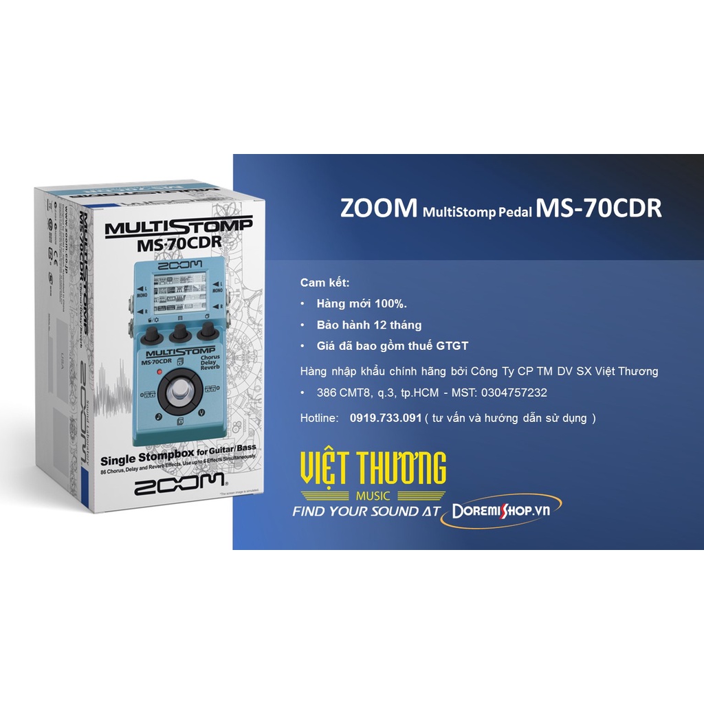 Pedal hiệu ứng guitar ZOOM Multi Effects Pedal MS-70CDR