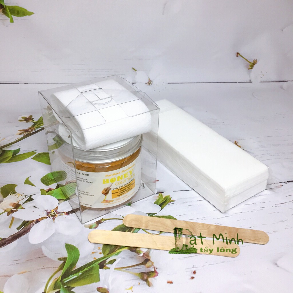 BỘ WAX LẠNH TẨY LÔNG 650G + GÓI GIẤY WAX 100 TỜ, ĐẠTMINH HONEY COLD WAX + WAXING PAPER 100 SHEET