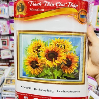 Tranh thêu kín-tranh đính đá hoa hướng dương mn0098, dx1176cm,yd3001