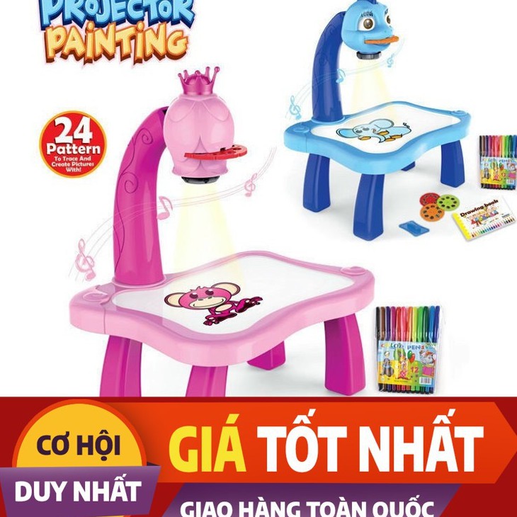 Máy chiếu đa năng ,Bàn vẽ có đèn chiếu sáng thông minh có nhạc cho bé
