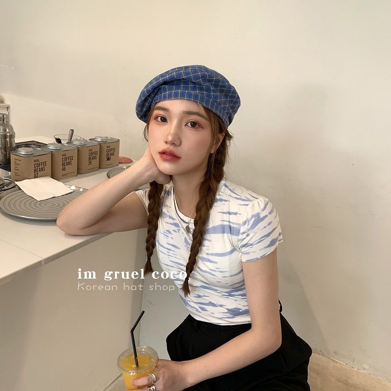 Mũ Nồi Kẻ Sọc Caro Xinh Xắn Dễ Thương Cho Nữ