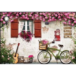 tranh dán tường 3D quán cafe, trà sữa KT 120x80cm