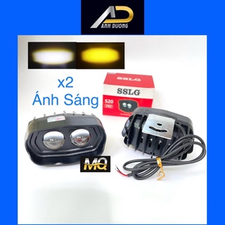 Đèn trợ sáng mini 2 bi cầu 2 chế độ sáng và nháy pasing cao cấp