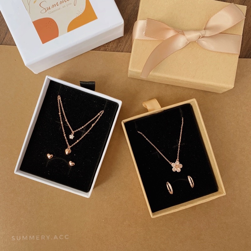 Khuyên tai bạc 925 SUMMERY tròn đính đá mạ vàng hồng