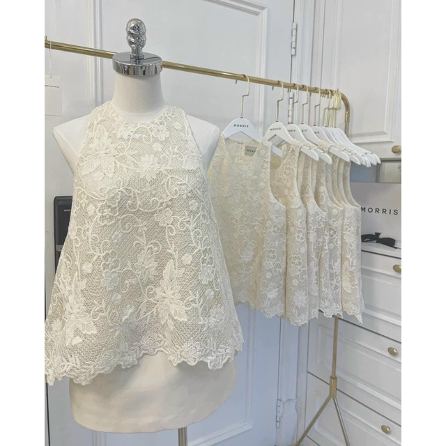 Vải ren sợi họa tiết nhỏ có chân ren