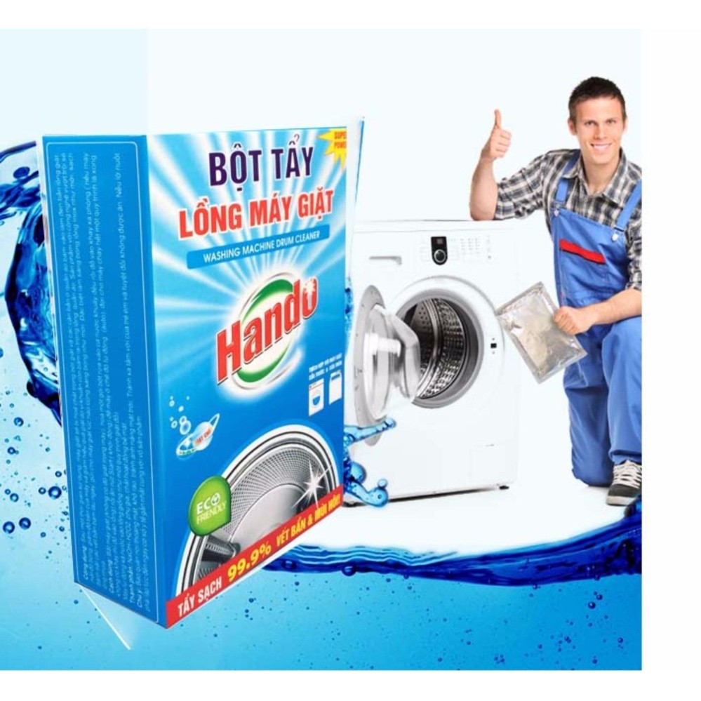 Hộp 2 gói tẩy lồng máy giặt Hando siêu sạch thế hệ mới TI679