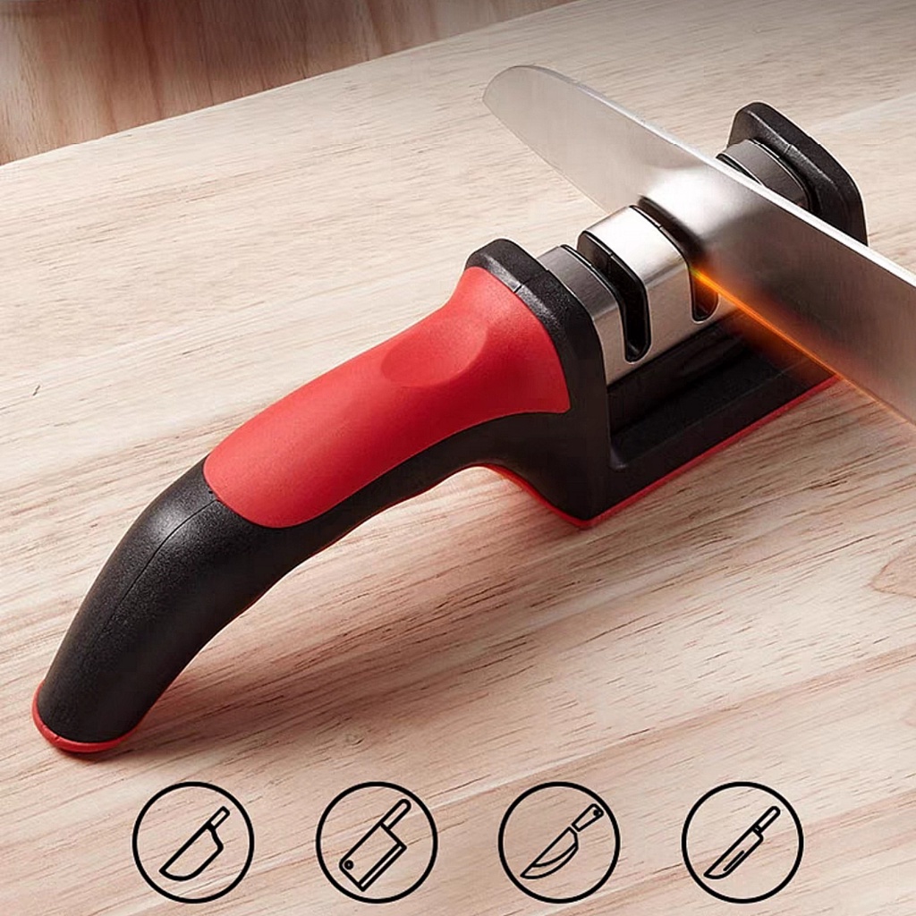 Dụng Cụ Mài Dao Kéo 3 Khe 3 Rảnh Đa Năng Có Tay Cầm
