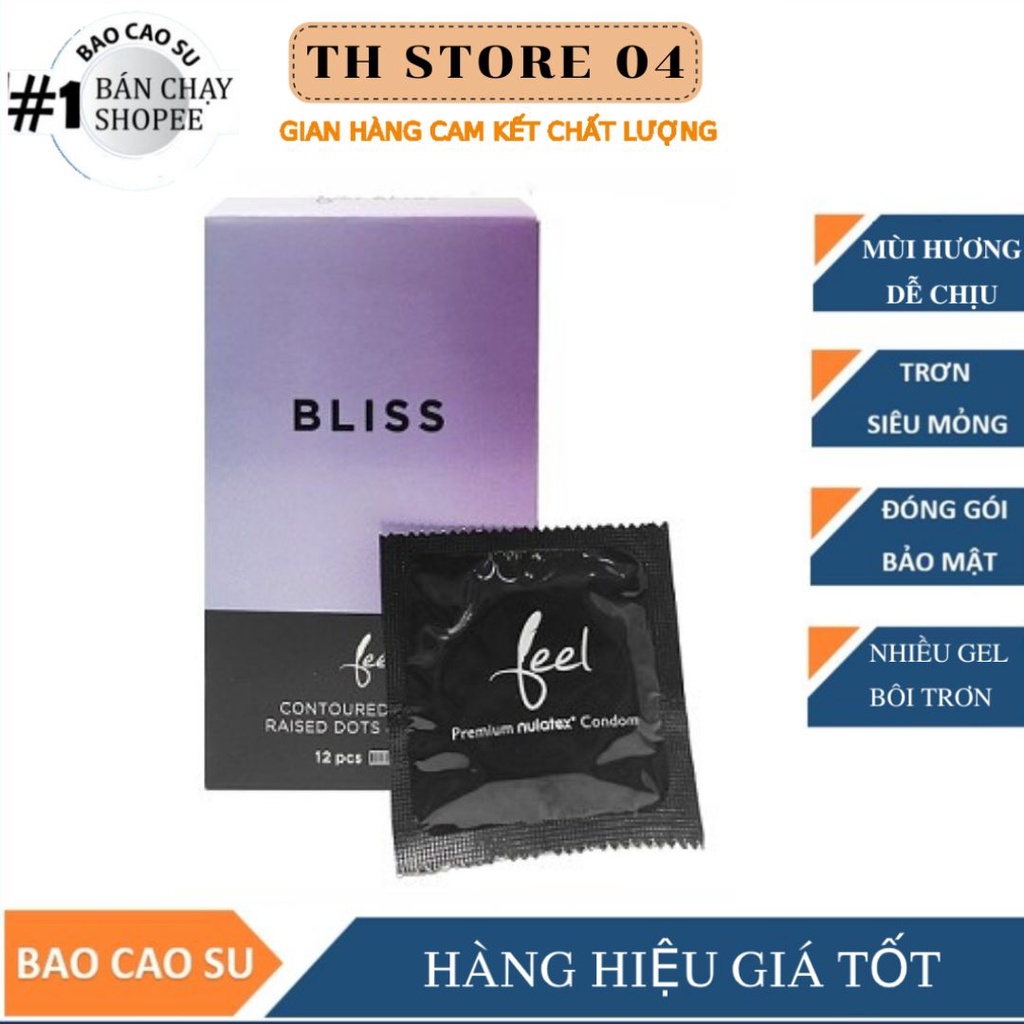 Bao cao su Feel Bliss 3in1 Gân Gai Lằn Thắt (12 bao), chạm ngay tới điểm G của nàng, từ Mlaysia